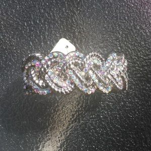 Rhinestone clamper bracelet